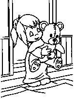 coloriage moments precieux la petite fille et son nounours